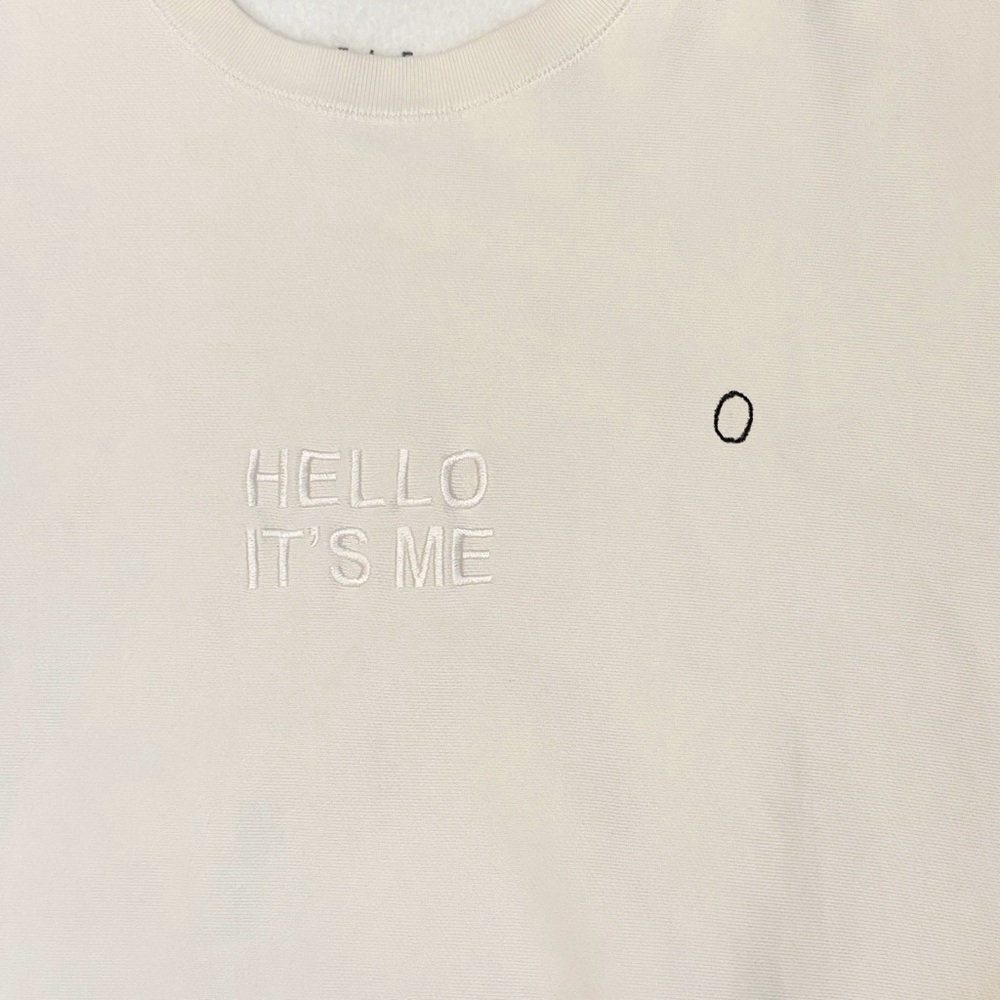 "Hello Its Me" Embroidered Cream Crewneck Sweatshirt 2XL Adele Official Merch - Picture 9 of 11